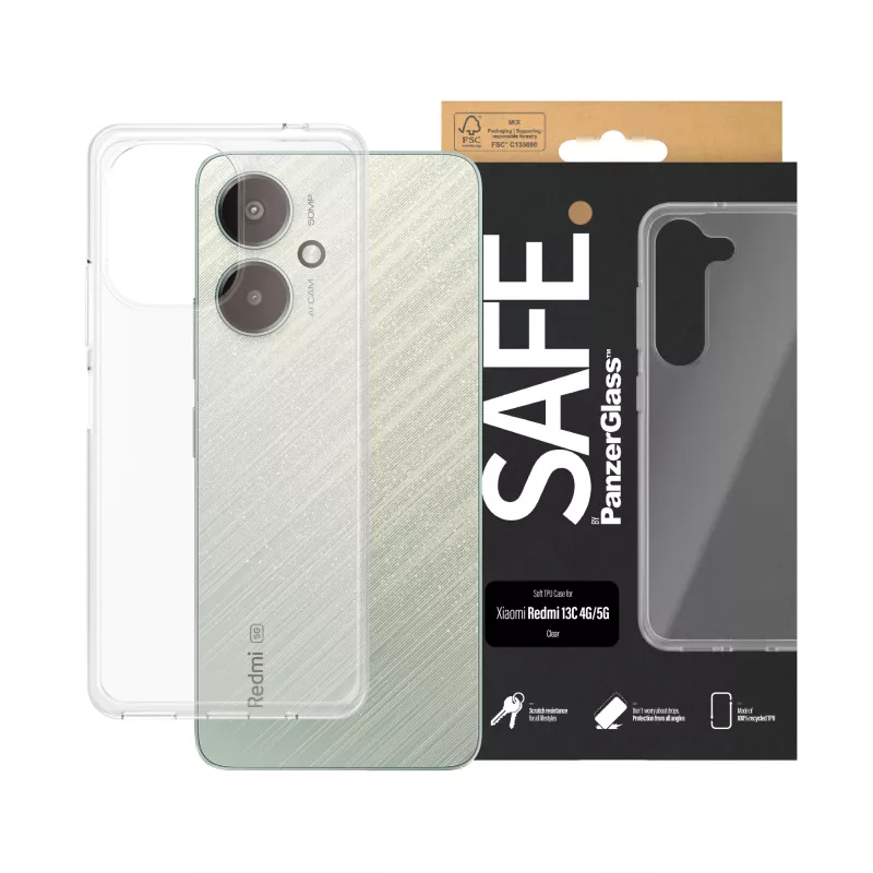 PanzerGlass SAFE. TPU Dėklas permatomas Xiaomi Redmi 13C