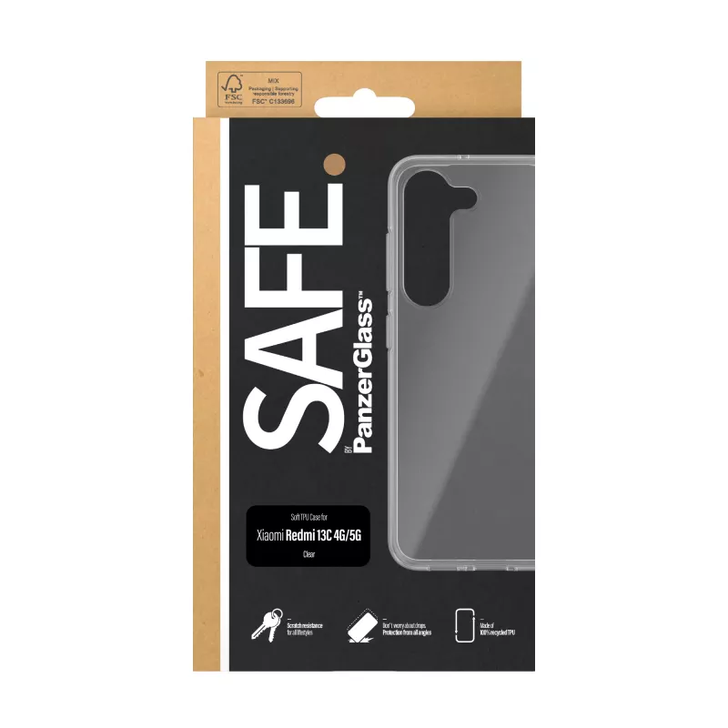 PanzerGlass SAFE. TPU Dėklas permatomas Xiaomi Redmi 13C