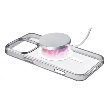 Cellularline Gloss Mag dėklas iPhone 16 Pro Max – permatomas, su magnetais, skirtas belaidžiam įkrovimui ir MagSafe laikikliams