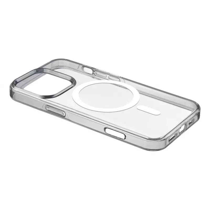 Cellularline Gloss Mag dėklas iPhone 16 Pro Max – permatomas, su magnetais, skirtas belaidžiam įkrovimui ir MagSafe laikikliams
