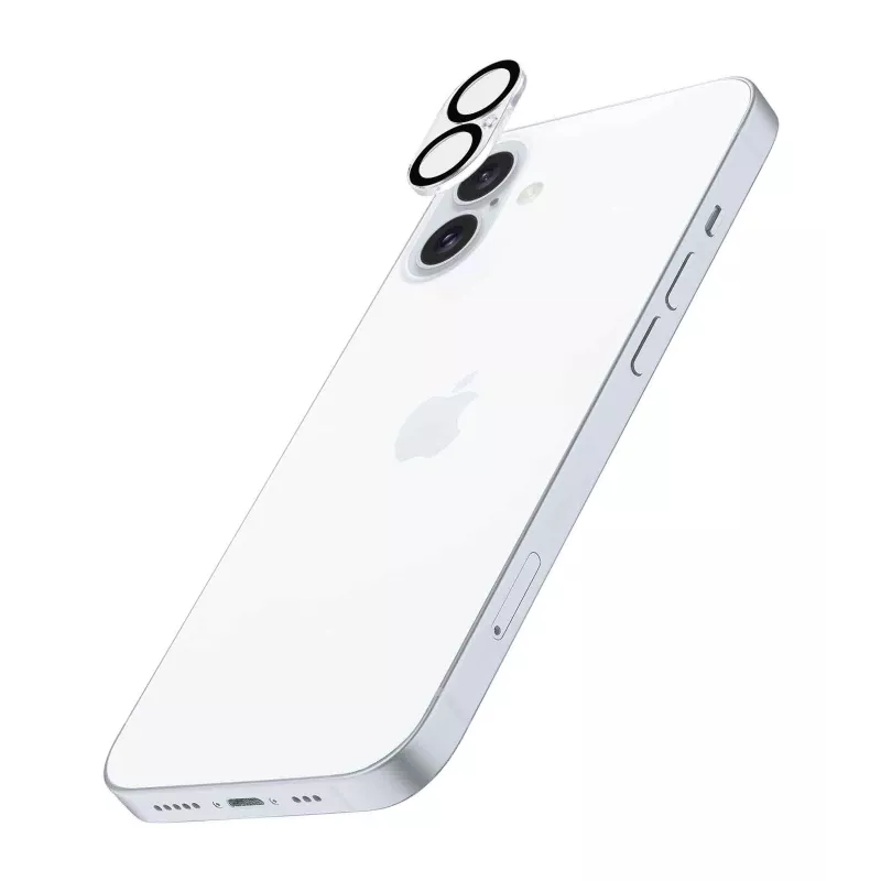 Cellularline kameros objektyvo apsauga iPhone 16 – skaidrus, atsparus įbrėžimams ir smūgiams