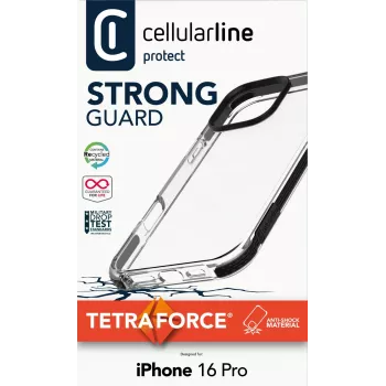 Dėklas Cellularline TETRACIPH16PROT, iPhone 16 Pro 6,3 colio, juodas