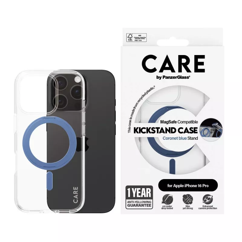 PanzerGlass 1317 dėklas iPhone 16 Pro 6,3 colio mėlynas permatomas