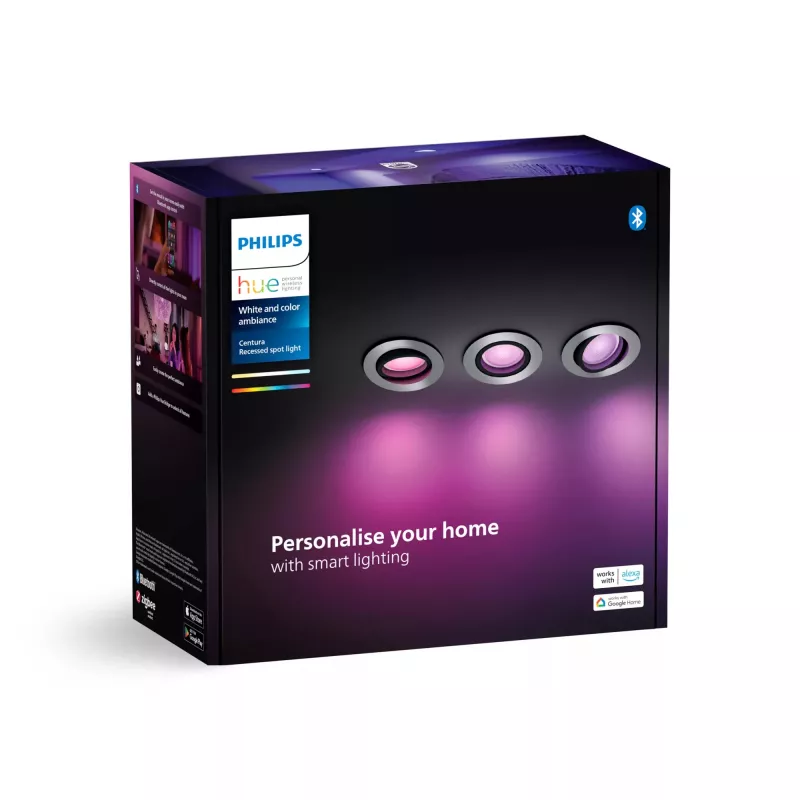 “Philips Hue White and colour ambience” 3 vnt. komplektas Centura įleidžiamas prožektorius