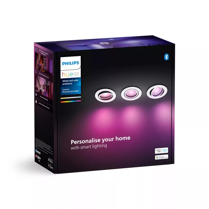 Philips Hue White and colour ambience 3 rinkinys Centura įleidžiamas prožektorius