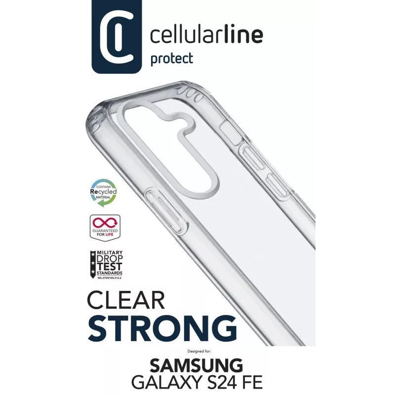 Cellularline CLEARDUOGALS24FET dėklas Samsung Galaxy S24fe permatomas 17 cm
