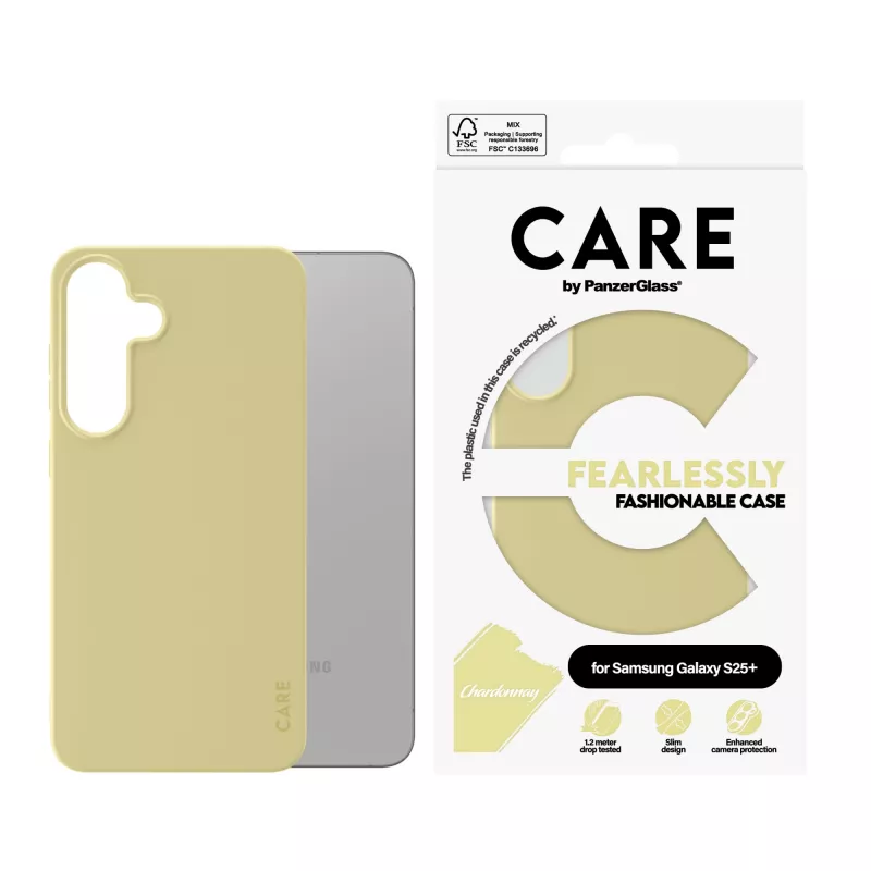 PanzerGlass CARE™ by ® Case Chardonnay Samsung Galaxy S25+ dėklas, geltonas