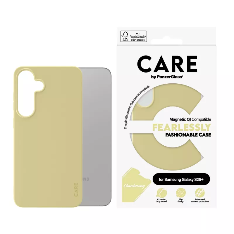 PanzerGlass CARE™ by ® Case Chardonnay su Qi suderinamumu, Samsung Galaxy S25+