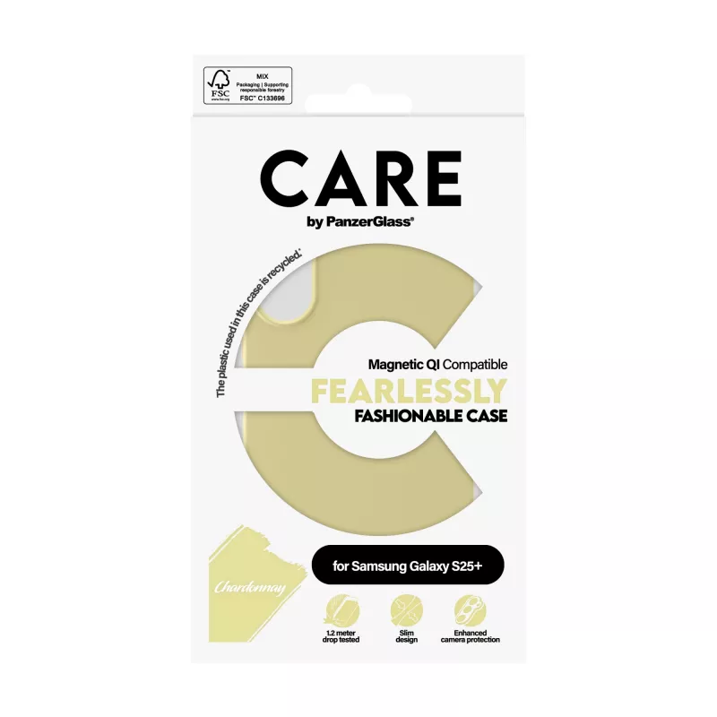 PanzerGlass CARE™ by ® Case Chardonnay su Qi suderinamumu, Samsung Galaxy S25+