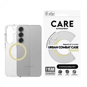 PanzerGlass CARE™ by ® Urban Combat Dėklas Skaidrus su Chardonnay, Qi Suderinamas Samsung Galaxy S25+