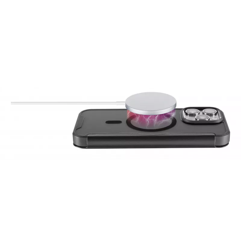 Cellularline Daily Mag - iPhone 16 Pro Max knyginis dėklas su permatoma kieta nugarėle, suderinamas su Magsafe® ekosistema