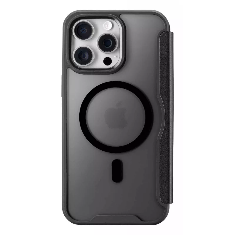 Cellularline Daily Mag - iPhone 16 Pro Max knyginis dėklas su permatoma kieta nugarėle, suderinamas su Magsafe® ekosistema