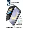 Cellularline Book Agenda dėklas Galaxy S25+ su magnetiniu užsegimu ir dirbtinės odos apdaila