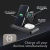 Tech Pop belaidė įkrovimo stotelė Smartwatch/Smartphone Juoda