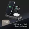 Tech Pop belaidė įkrovimo stotelė Smartwatch/Smartphone Juoda
