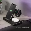 Tech Pop belaidė įkrovimo stotelė Smartwatch/Smartphone Juoda