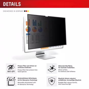 Displex PRIVACY SAFE nuimamas 2 krypčių privatumo filtras, skirtas Studio Display 27 colių