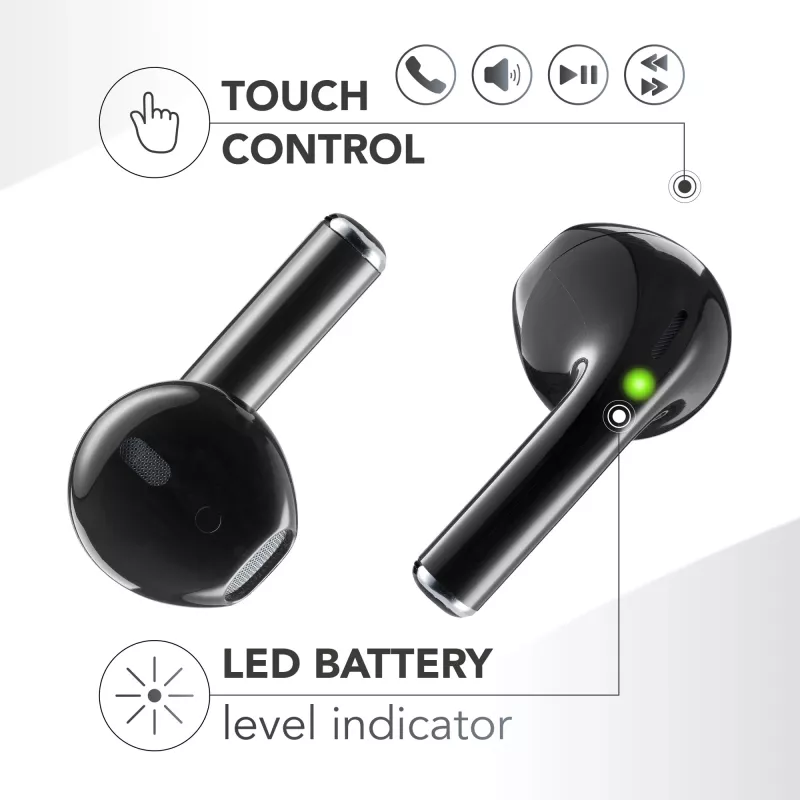 Music Sound SPARK Belaidės ausinės su LED ekranu