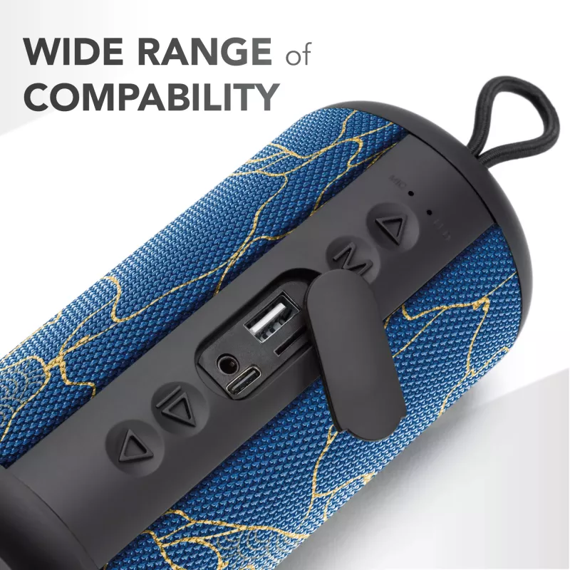 Music Sound Vertical Bluetooth garsiakalbis 5W, 5 W, belaidis, 0.15 m, monofoninis nešiojamas garsiakalbis, mėlynas, cilindro formos