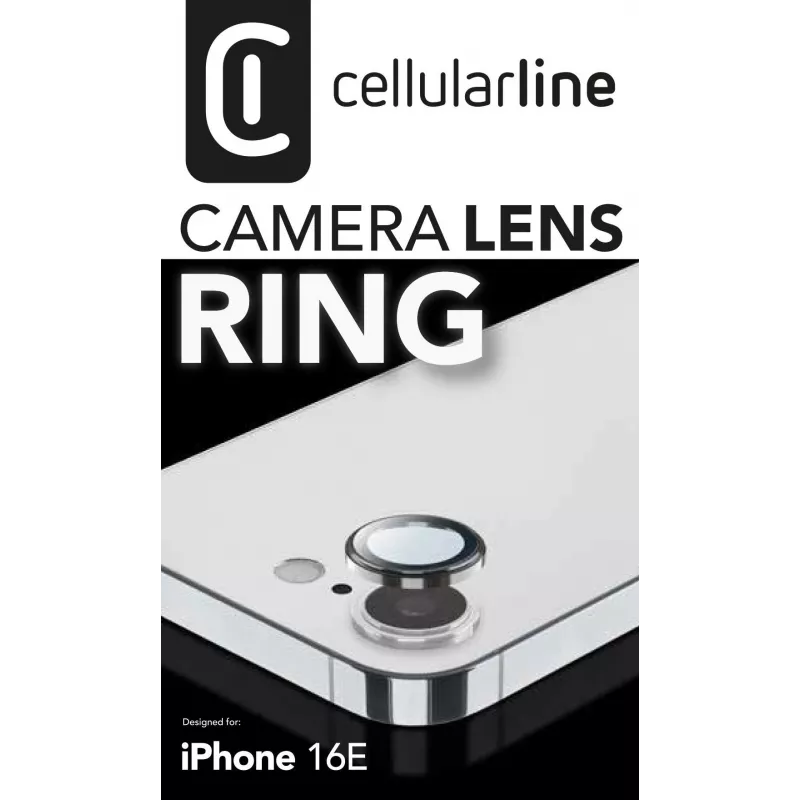 Apsauginis stikliukas fotoaparatui ir ekrano kraštams Cellularline CAMERARINGIPHSE4, iPhone SE 2025, skaidrus, atsparus įbrėžimams