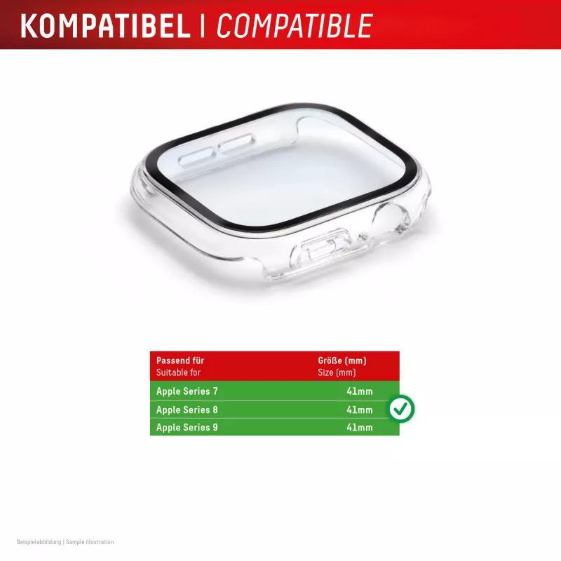 Displex Full Body dėklas, skirtas Apple Watch Series 7/8/9 (41 mm), skaidrus