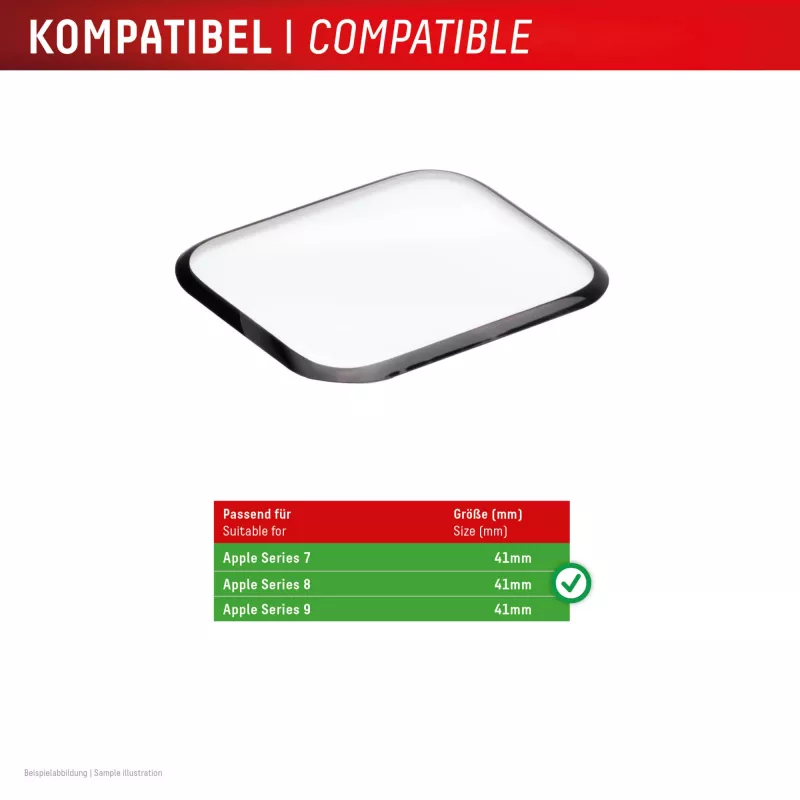 Displex Unbreakable Full Cover Smart Glass Apple Watch 9/8/7 (41 mm), 2 vnt., itin plonas, nuo krašto iki krašto, Eco Mount
