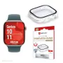 PanzerGlass Displex 10H apsauginis stiklas Apple Watch 11/10 42mm, viso korpuso grūdintas stiklas, IP68, užsegamas, juodas matinis