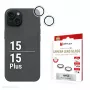 Displex Premium kameros stiklo apsauga, iPhone 15/15 Plus, 10H, viengubas žiedas, DLC, permatoma, Quick Mount