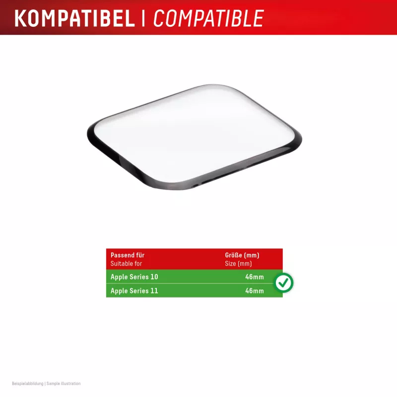 Displex Unbreakable Full Cover Smart Glass Apple Watch 11/10 46mm itin plonas apsauginis stiklas nuo krašto iki krašto, 2 vnt. pakuotė