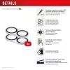 Displex Full Cover Camera Lens Glass iPhone 16/16 Plus/17, 10H, Viso fotoaparato apsauga, Greitas montavimas, 2 vnt.