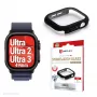 Apsauginis stiklas PanzerGlass Displex 10H, skirtas Apple Watch Ultra 3/Ultra 2/Ultra (49 mm), viso korpuso, IP68, užspaudžiamas, juodas matinis