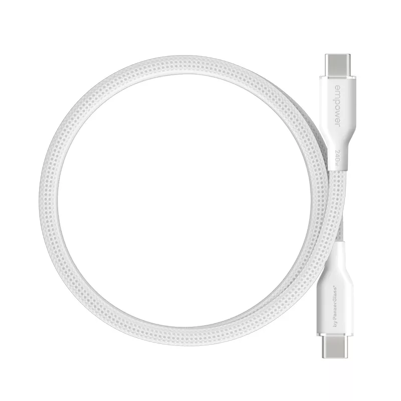 PanzerGlass empower™ by ® Magnetic 240W USB-C į USB-C laidas | USB 2.0 | 1,5 m | sidabriškai baltas