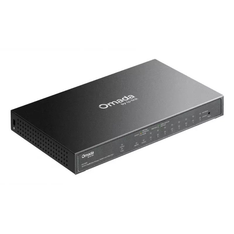 TP-Link Omada ES210GP valdomas tinklo jungiklis L2 Gigabit Ethernet (10/100/1000) PoE, DIN bėgelis, juodas