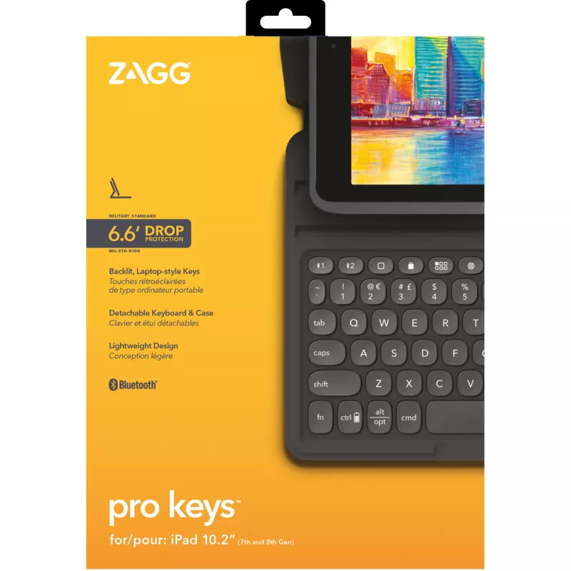 Klaviatūra ZAGG Pro Keys Apple iPad 10.2 Juoda/Pilka Vokiškas išdėstymas