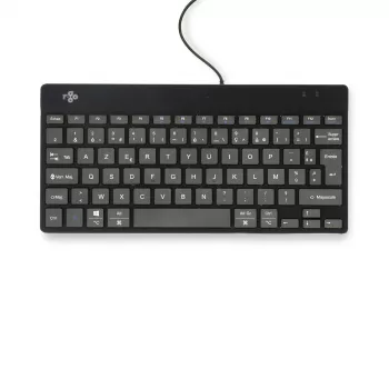 Ergonominė klaviatūra R-Go Compact Break, kompaktiška su pertraukų programine įranga, AZERTY (FR), laidinė, juoda