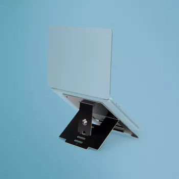 R-Go Tools stovo nešiojamam kompiuteriui R-Go Riser Flexible, reguliuojamas sulankstomas stovas, ergonomiškas, Hylite aliuminis, juodas