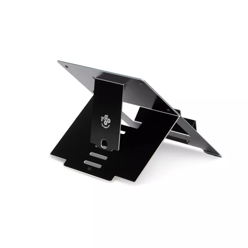 R-Go Tools stovo nešiojamam kompiuteriui R-Go Riser Flexible, reguliuojamas sulankstomas stovas, ergonomiškas, Hylite aliuminis, juodas