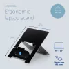 R-Go Tools stovo nešiojamam kompiuteriui R-Go Riser Flexible, reguliuojamas sulankstomas stovas, ergonomiškas, Hylite aliuminis, juodas