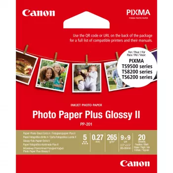 Canon PP-201 Glossy II Photo Paper Plus 3,5 x 3,5 colio – 20 lapų