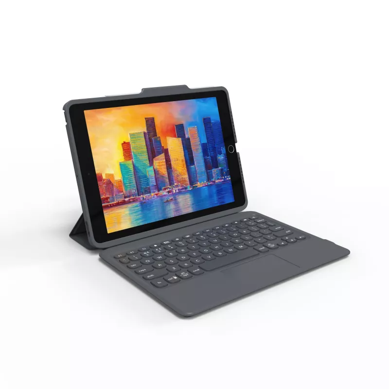 ZAGG Keyboard Pro Keys su Trackpad – Apple iPad 10.2 – juoda/pilka – vokiška