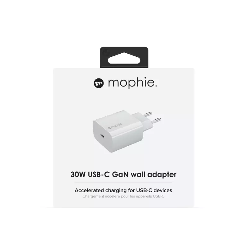 Sieninis adapteris mophie Accessories USB-C 30W GaN Baltas EU Greitas įkrovimas