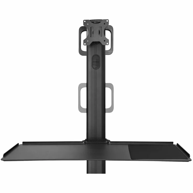 StarTech.com Mobilioji darbo stotelė su monitoriaus laikikliu, CPU/PC laikikliu, klaviatūros lentyna - ergonomiškas reguliuojamo aukščio stalas ant ratukų