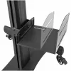 StarTech.com Mobilioji darbo stotelė su monitoriaus laikikliu, CPU/PC laikikliu, klaviatūros lentyna - ergonomiškas reguliuojamo aukščio stalas ant ratukų