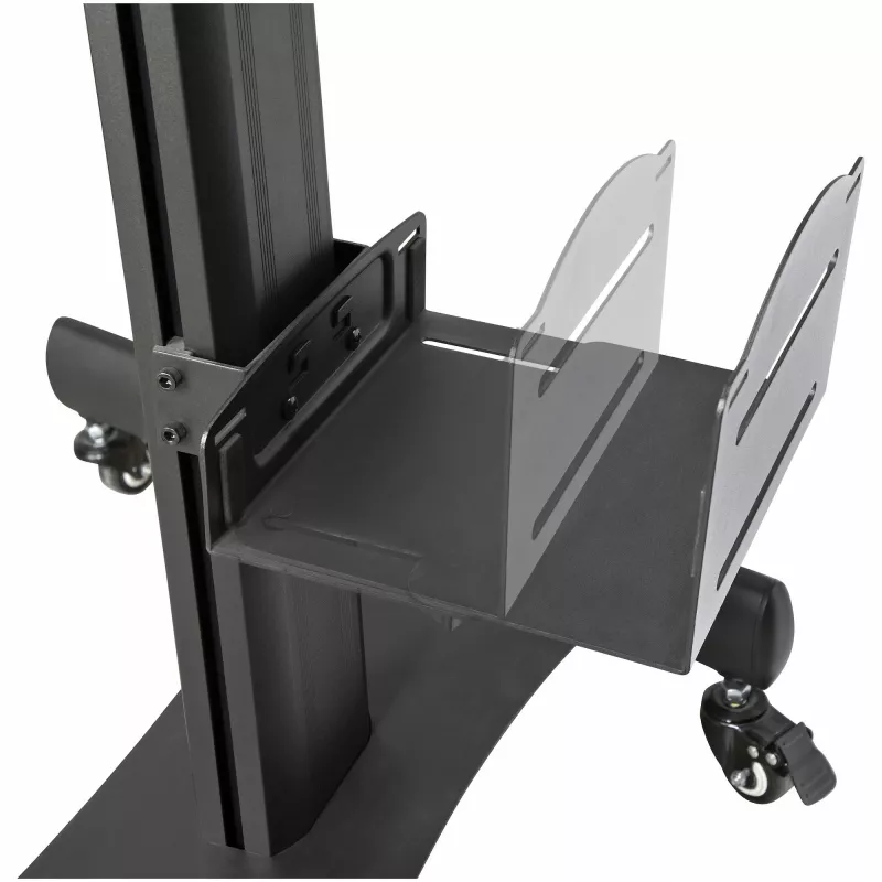 StarTech.com Mobilioji darbo stotelė su monitoriaus laikikliu, CPU/PC laikikliu, klaviatūros lentyna - ergonomiškas reguliuojamo aukščio stalas ant ratukų