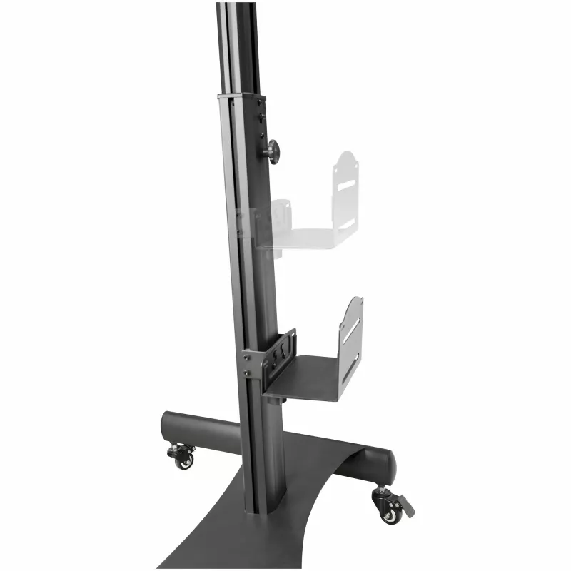 StarTech.com Mobilioji darbo stotelė su monitoriaus laikikliu, CPU/PC laikikliu, klaviatūros lentyna - ergonomiškas reguliuojamo aukščio stalas ant ratukų