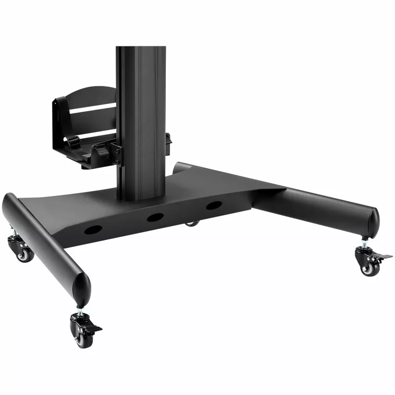 StarTech.com Mobilioji darbo stotelė su monitoriaus laikikliu, CPU/PC laikikliu, klaviatūros lentyna - ergonomiškas reguliuojamo aukščio stalas ant ratukų