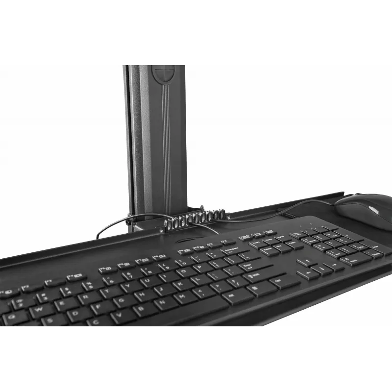 StarTech.com Mobilioji darbo stotelė su monitoriaus laikikliu, CPU/PC laikikliu, klaviatūros lentyna - ergonomiškas reguliuojamo aukščio stalas ant ratukų