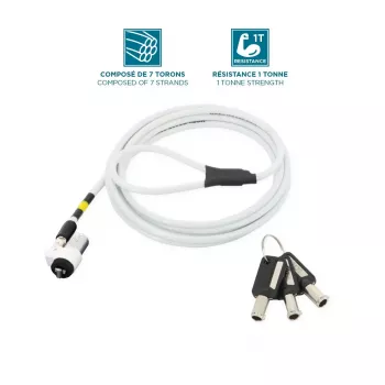 Mobilis 001325 T Lock plonas besisukantis apsauginis užraktas baltas