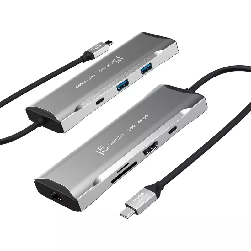 j5create JCD393 4K60 Elite USB-C® 10Gbps Mini Dock, Pilka