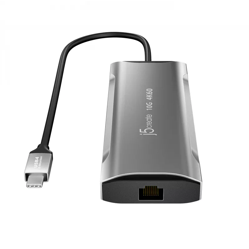 j5create JCD393 4K60 Elite USB-C® 10Gbps Mini Dock, Pilka